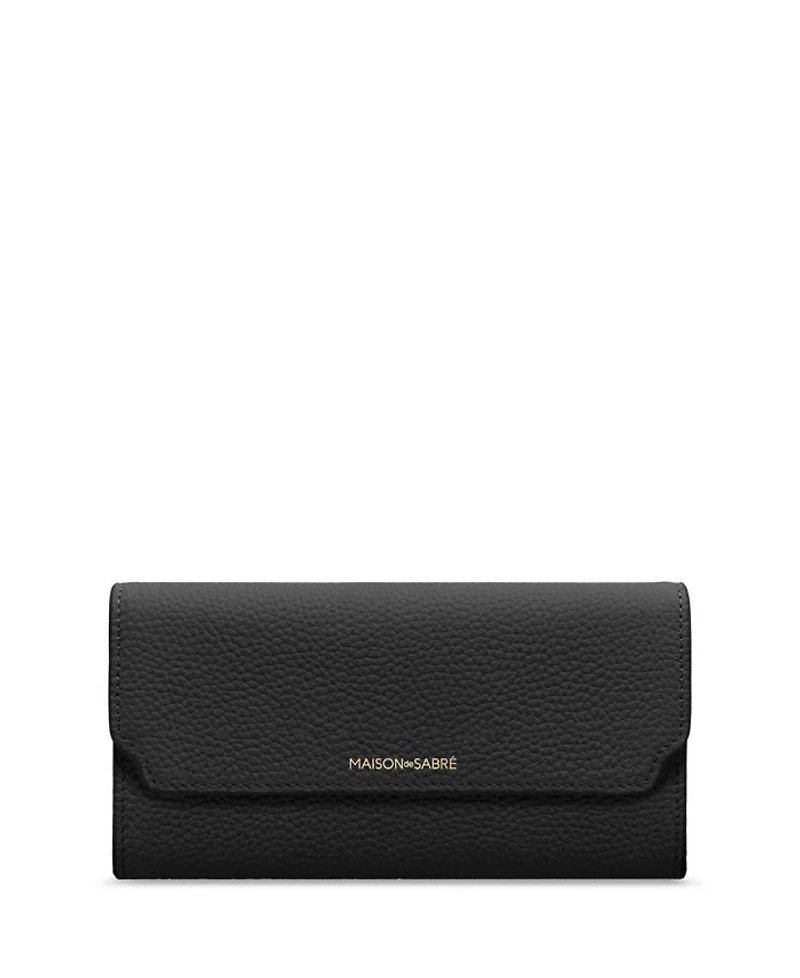 Long Leather Flap Wallet