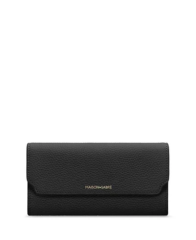 Long Leather Flap Wallet