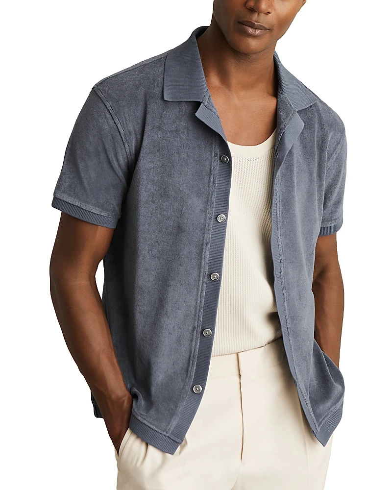 Reiss Short Sleeve Terry Camp Shirt