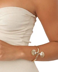 Santorini Cubic Zirconia Shell Cuff Bracelet