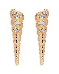 Cubic Zirconia Capri Shell Linear Drop Earrings