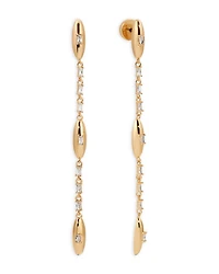 Baguette Cubic Zirconia Oval Dome Linear Drop Earrings