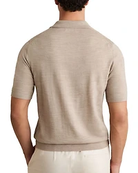 Open Collar Merino Wool Polo Shirt