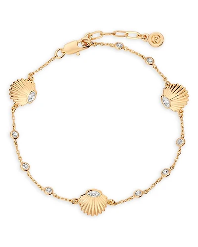 Santorini Cubic Zirconia Shell Ankle Bracelet