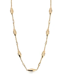Ettika Baguette Crystal Oval Dome Chain Necklace, 12.5-17.5