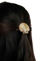 Santorini Cubic Zirconia Shell Hair Barrette