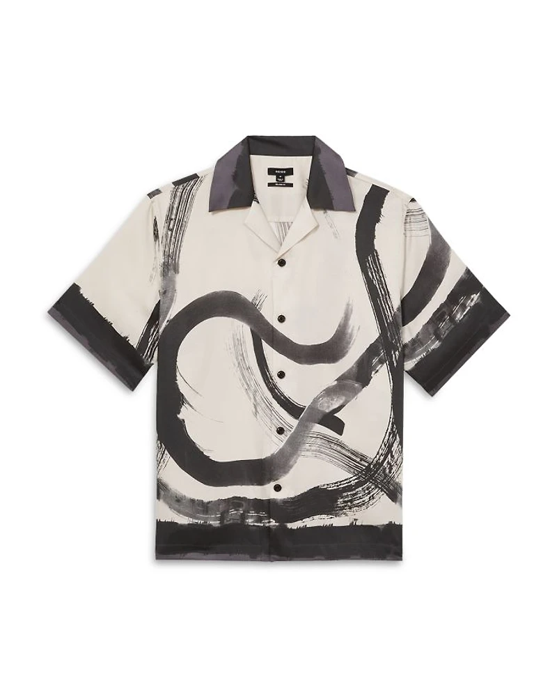 Oversized Printed Camp Shirt