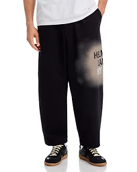 Helmut Lang Relaxed Fit Spray Graphic Logo Print Sweatpants