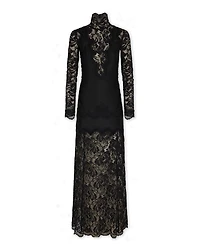 Floral Lace Mock Neck Maxi Dress