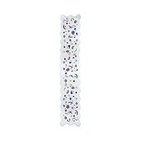 Celestial Linen Embroidered Runner in Blue