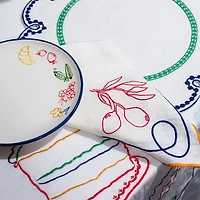 Embroidered Linen Napkins, Set of 4