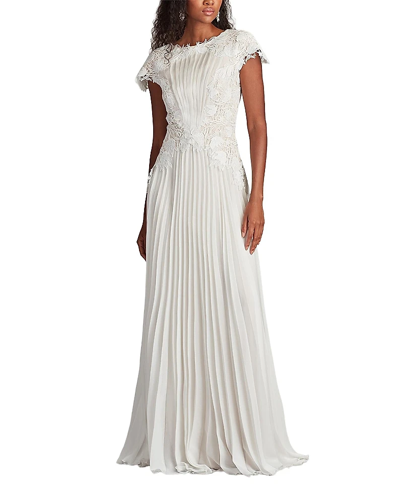 Tadashi Shoji Cassiel Pleated Chiffon Gown