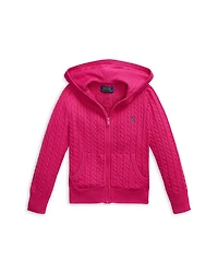 Girls' Mini Cable Cotton Full Zip Hoodie - Little Kid