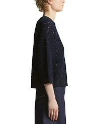 Sequin Three Quarter Sleeve Sweater