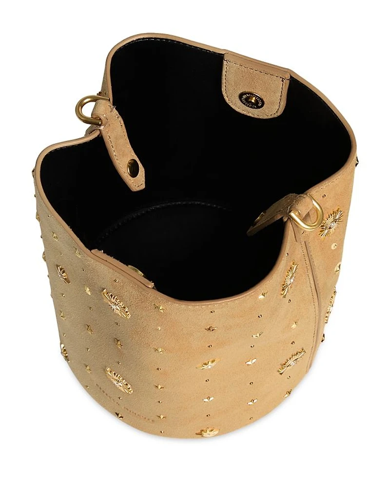 Evil Eye Studded Bucket Bag