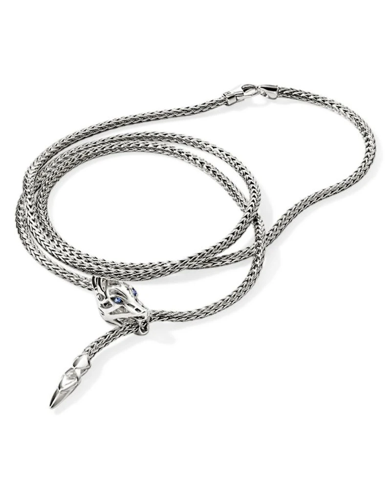 Sterling Silver Blue Sapphire Naga Wrap Bracelet