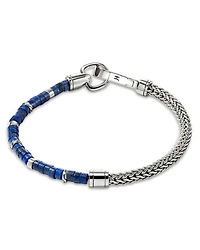 Sterling Silver Heishi Lapis Lazuli Weave Bracelet