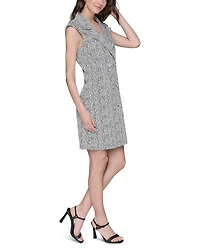 Abstract Jacquard Jacket Dress
