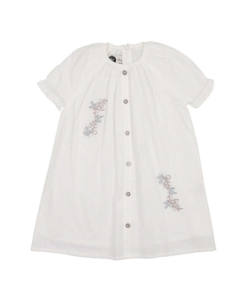 Maniere Girls' Delicate Floral Short Sleeve Dress - Little Kid