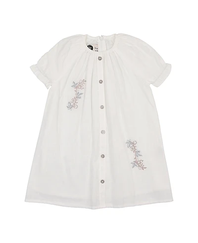 Maniere Girls' Delicate Floral Short Sleeve Dress - Little Kid