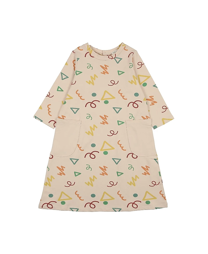 Maniere Girls' Summer Fun 3/4 Sleeve Dress - Little Kid, Big Kid