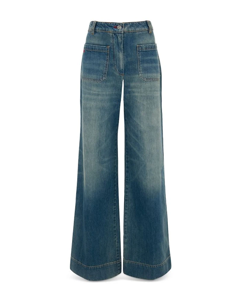 High Rise Wide Leg Alina Jeans Washed Blue