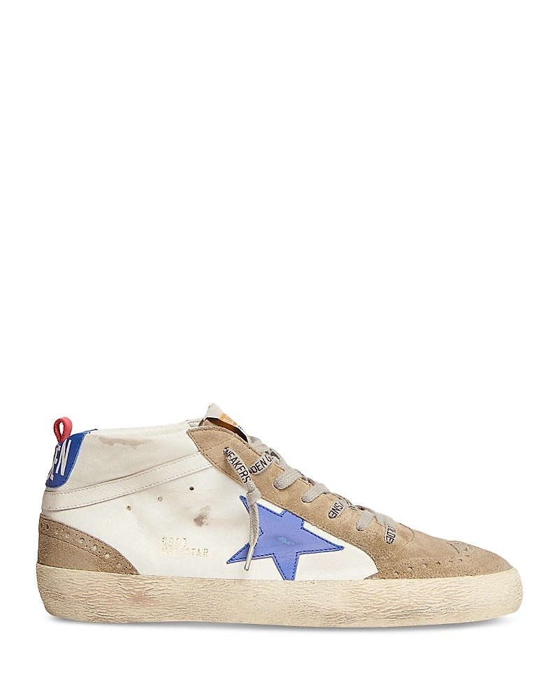 Golden Goose Men's Mid Star Low Top Leather Sneakers
