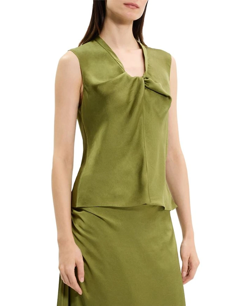 Twist Neck Blouse Crushed Satin