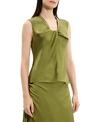 Twist Neck Blouse Crushed Satin