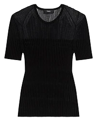 Sheer Stripe Crewneck Tee