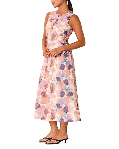 Whistles Petite Floral Textured Midi Dress