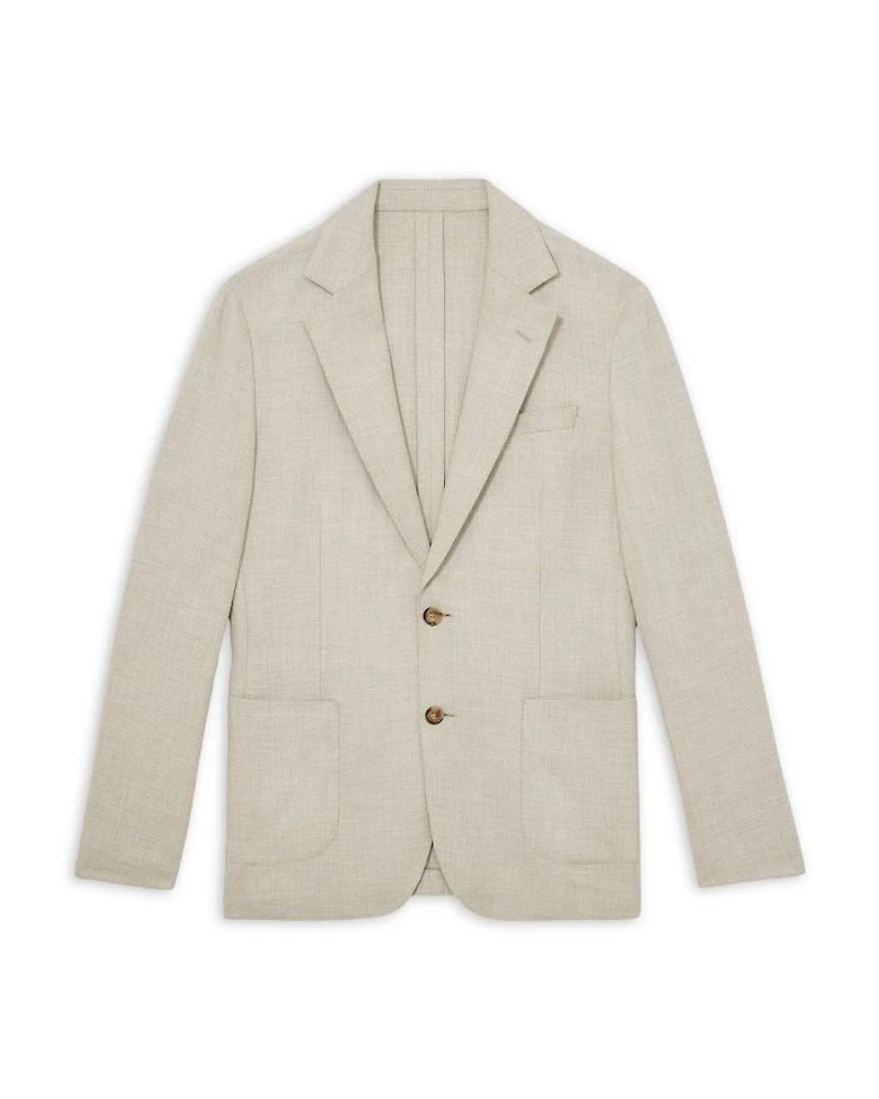 Textured Notch Lapel Blazer