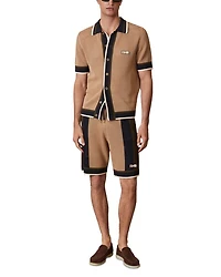 CHE CRUSOE Crochet Contrast Trim Button Shirt