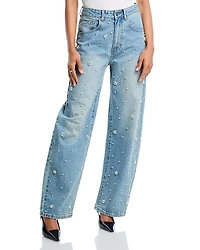 Steve Madden Fianna Embellished High Rise Barrel Jeans