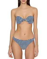 Milly Margot Textured Stripe Bikini Bottom