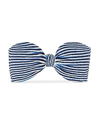 Textured Striped Bandeau Bikini Top