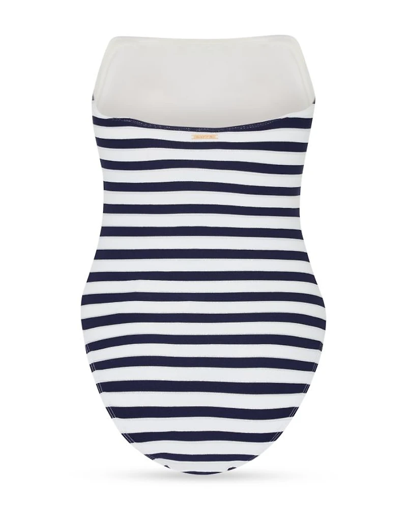 Nautical Metallic Striped Swimsuit