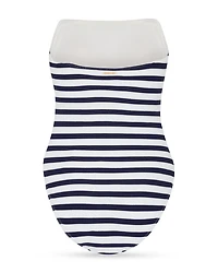 Nautical Metallic Striped Swimsuit