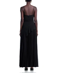 Long Chiffon Pleated Dress - Exclusive