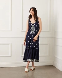 Embroidered Midi Dress