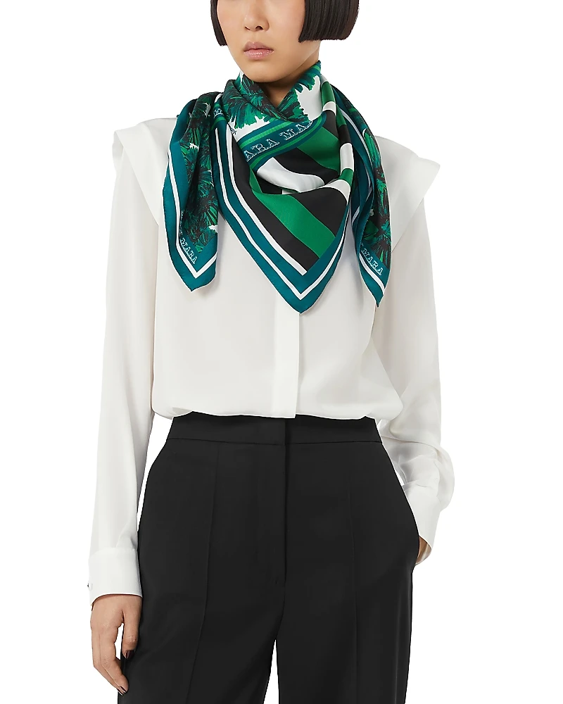 Max Mara Printed Silk Twill Square Scarf