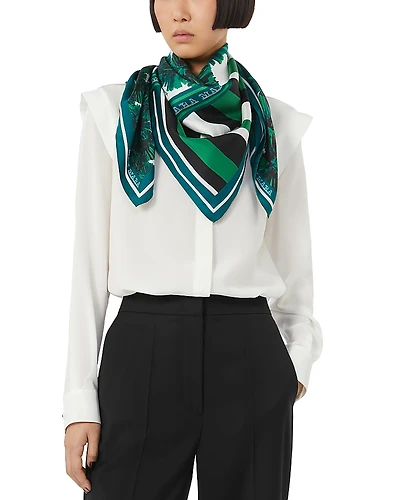Max Mara Printed Silk Twill Square Scarf