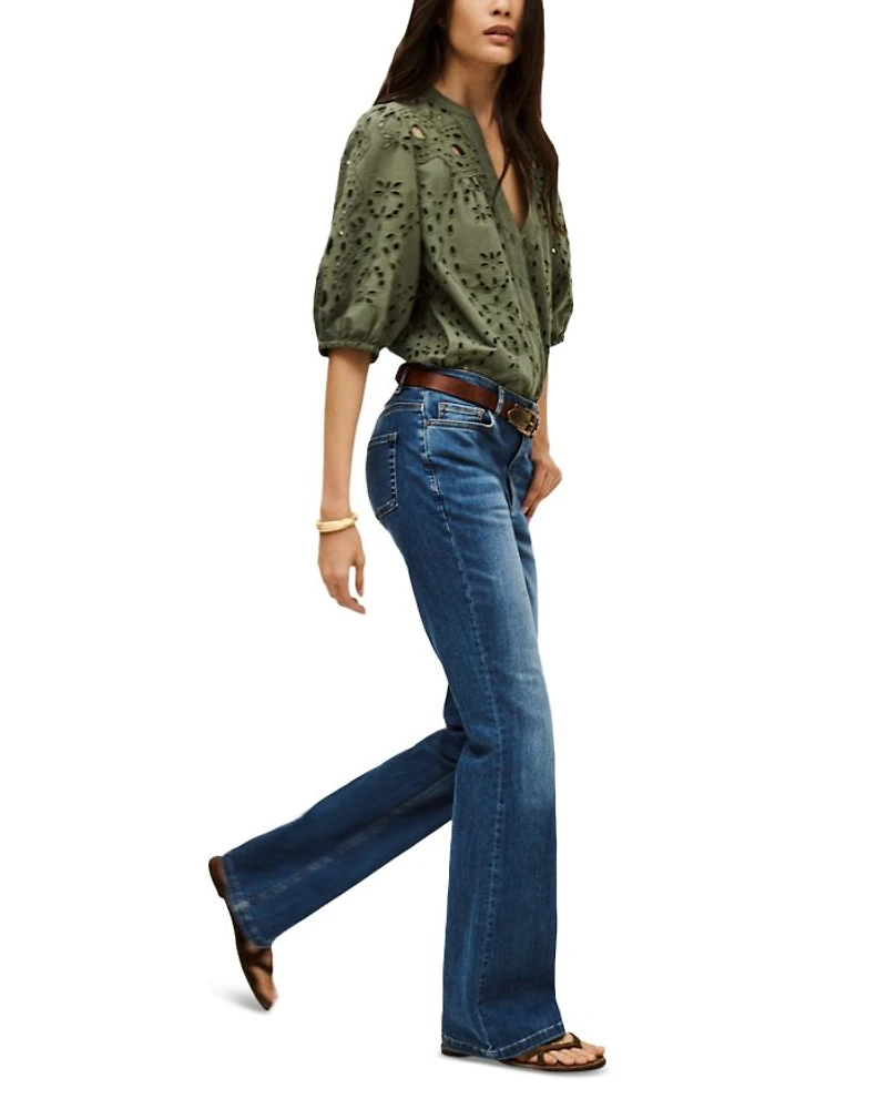 Aommie Low Rise Straight Jeans Blue