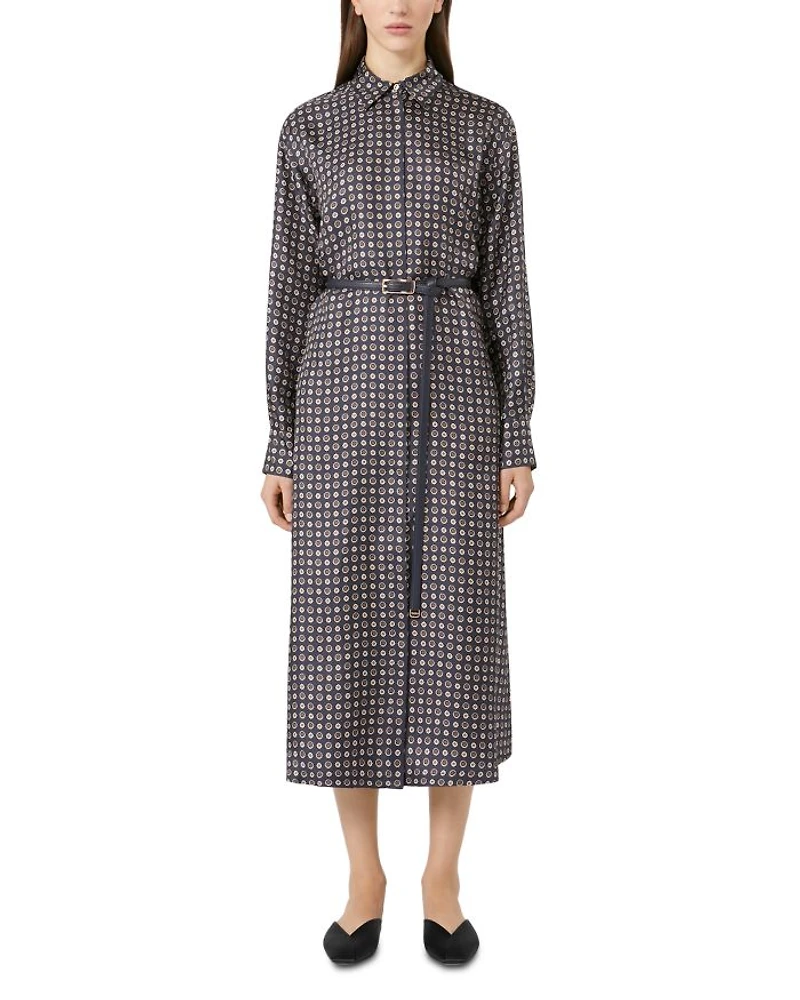 Mister Navy Silk Shirt Dress