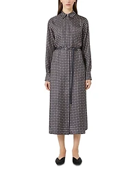 Mister Navy Silk Shirt Dress