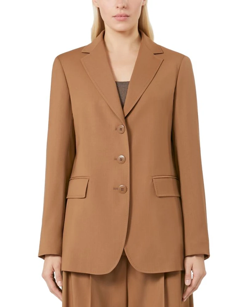 Wool Notched Lapel Blazer