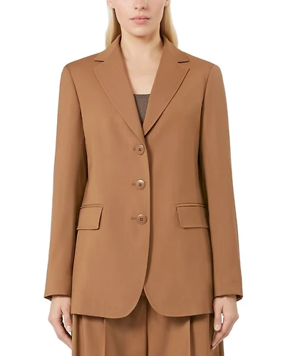 Wool Notched Lapel Blazer