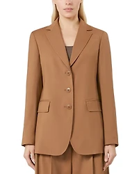 Wool Notched Lapel Blazer