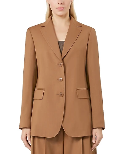 Max Mara Studio Wool Notched Lapel Blazer