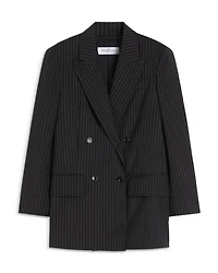 Wool Pinstriped Blazer